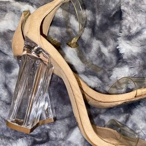 Nude clear heel